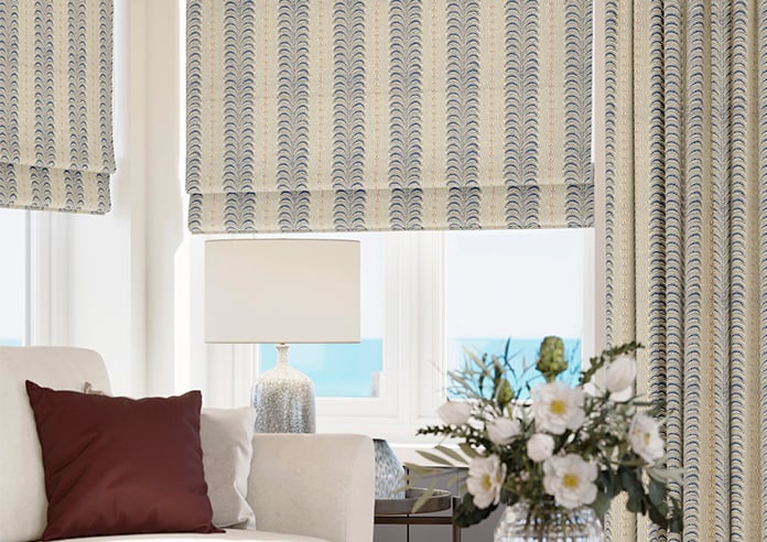 Land & Shore Fintra Stripe, Blue Red - Roman Blind - Image 5